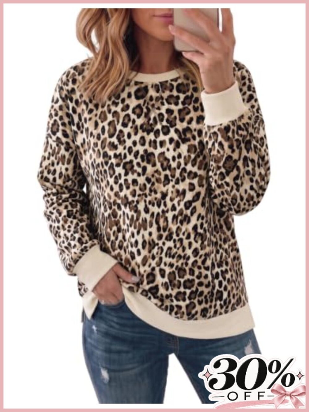 Women's Crew Neck Sweatshirt Long Sleeve Pullover Casual Top